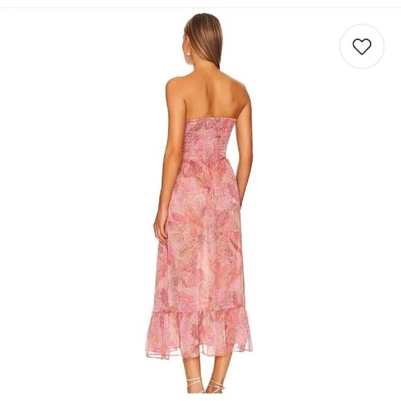 NWT‎ Strapless Arianne Dress Misa Los Angeles Paisley Pink Chiffon Size M - Picture 6 of 16